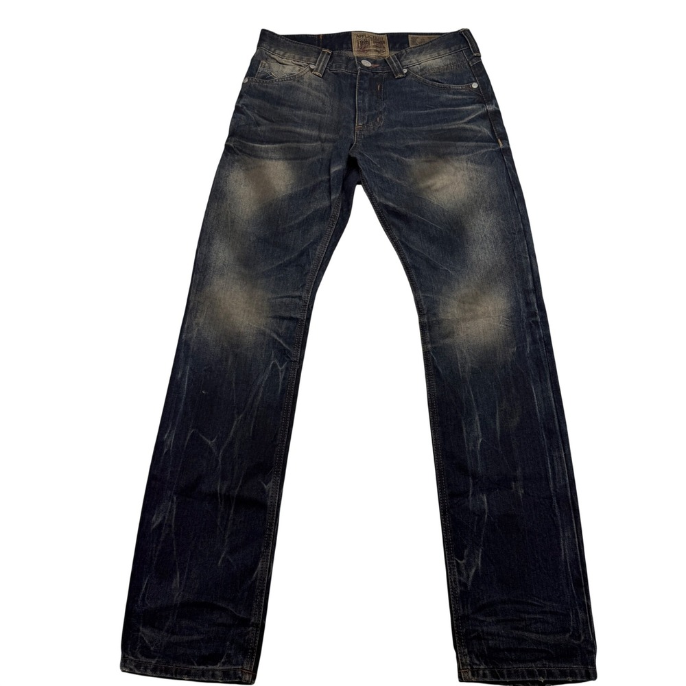 Affliction x DPSR Gage Jeans Mens 31x34 Denim Straight Leg Y2K Whiskered